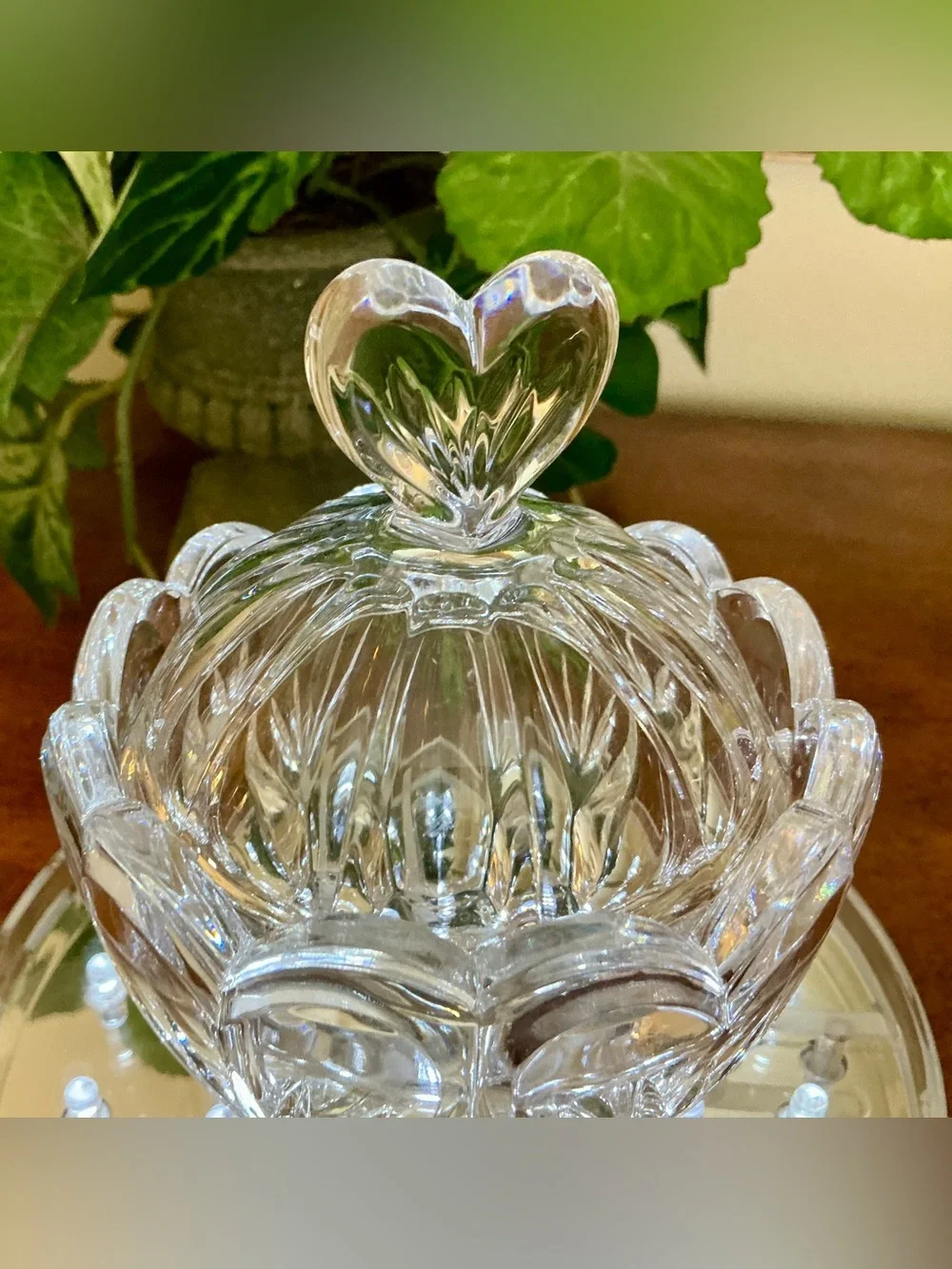 Waterford Crystal Heart-Top Covered Candy Dish - Clear